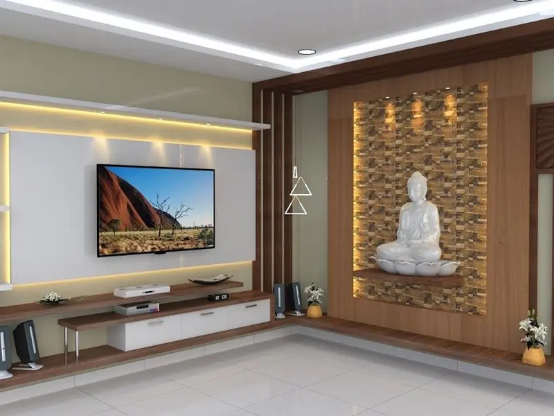 TV Unit & Living Room design by Kitchens Planet, Rajkot